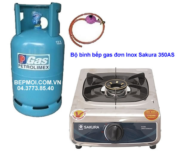 Bộ Bình bếp gas đơn Inox Sakura 350AS