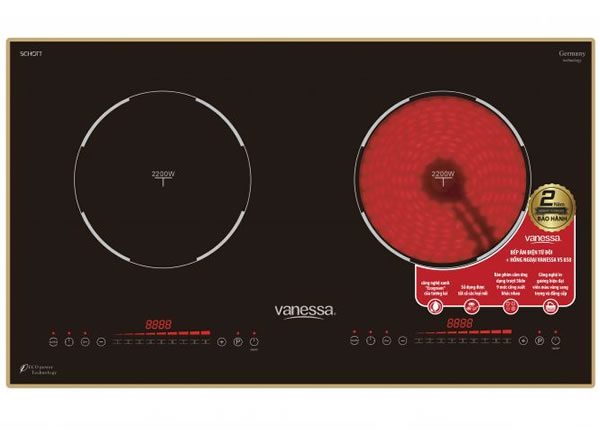 Bếp âm điện từ đôi hồng ngoại VANESSA VS 858